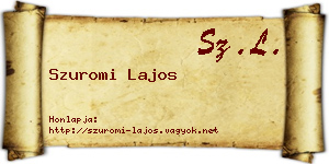 Szuromi Lajos névjegykártya
